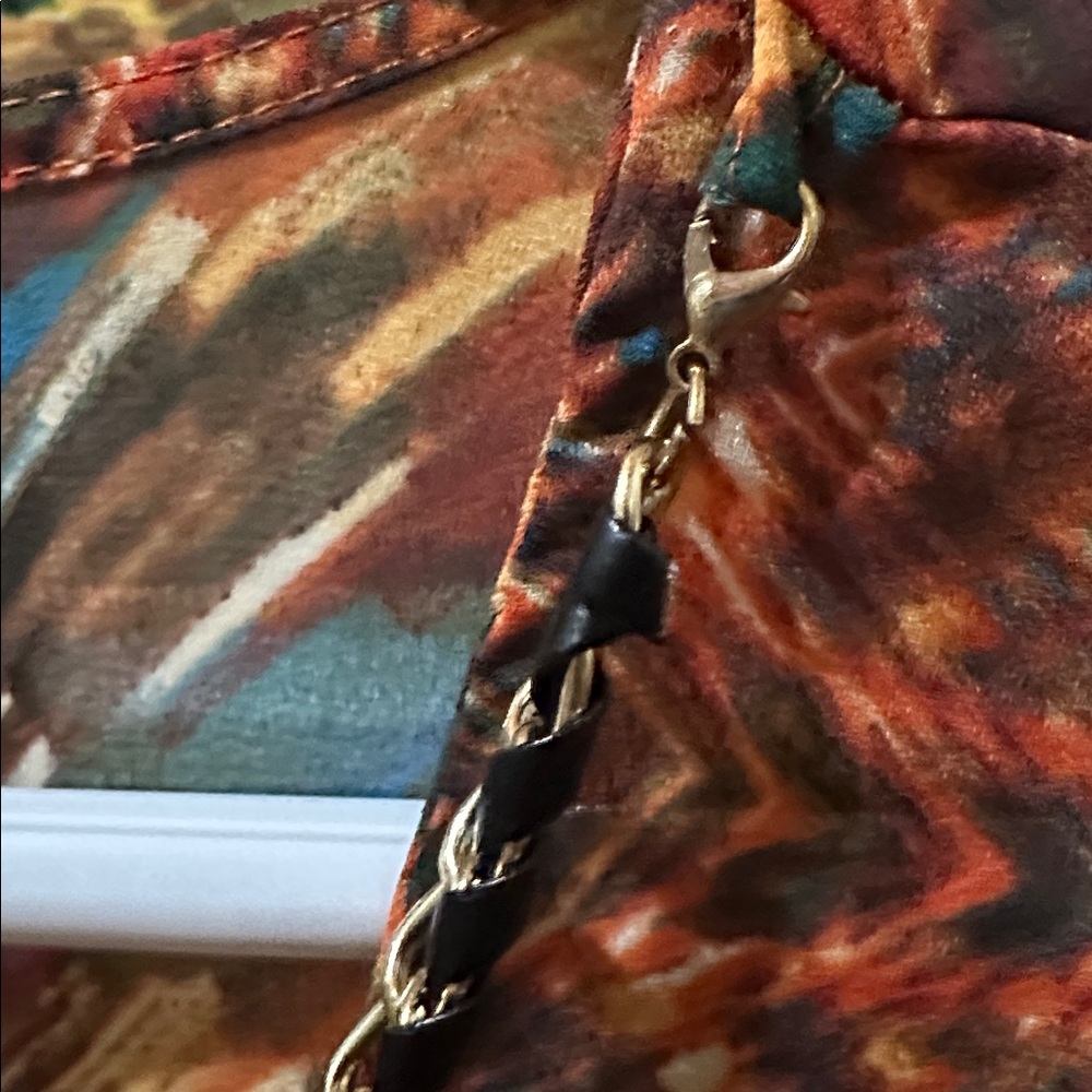 NY Collection Bohemian Style Blouse with Built in Removable “Necklace” - Picture 10 of 13